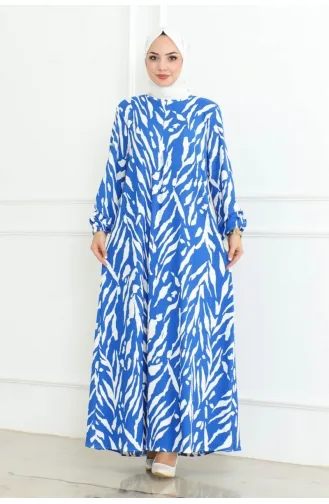 A Pleated Wrinkled Dress 204-01 Blue 204-01