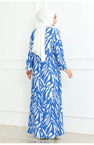 A Pleated Wrinkled Dress 204-01 Blue 204-01