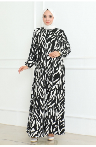 Robe Plissée Froissée 204-03 Noir 204-03