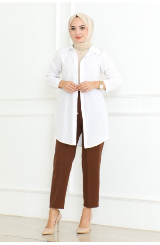 Dabil Crepe-Taschen-Karottenhose Mit Schnürung 301-03 Braun 301-03