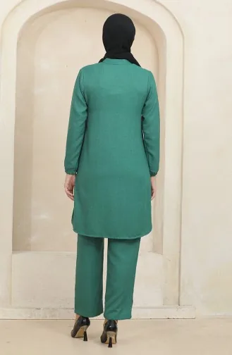 Tuniekbroek Met Gedetailleerde Knopen Dubbel Pak 1004-02 Groen 1004-02