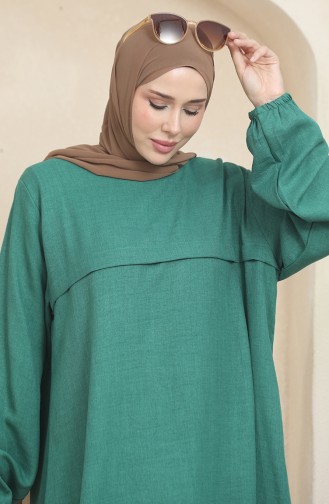 Kolu Lastikli Tunik Pantolon İkili Takım 1005-07 Yeşil