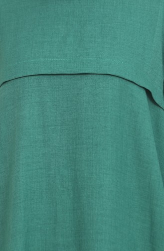 Kolu Lastikli Tunik Pantolon İkili Takım 1005-07 Yeşil