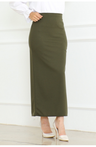 Skuba Taillen-elastischer Bleistiftrock 401-05 Khaki 401-05