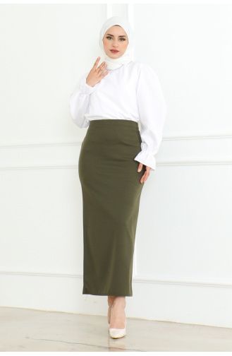Skuba Taillen-elastischer Bleistiftrock 401-05 Khaki 401-05