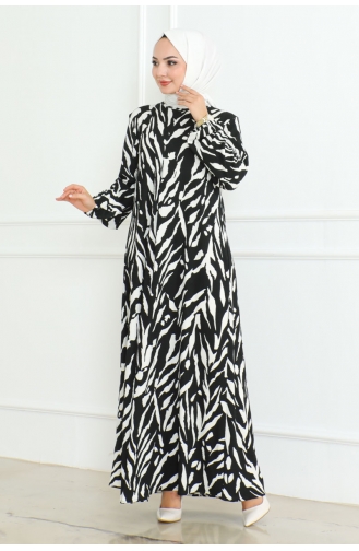 Ein Plissiertes Kleid Kleid 0095-01 Schwarz 0095-01