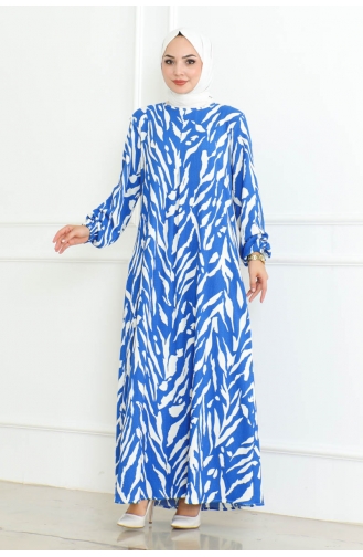 Ein Plissiertes Kleid Kleid 0095-02 Blau 0095-02
