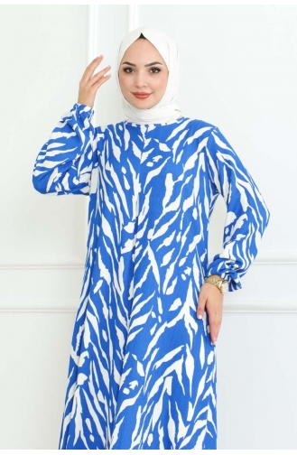 Ein Plissiertes Kleid Kleid 0095-02 Blau 0095-02
