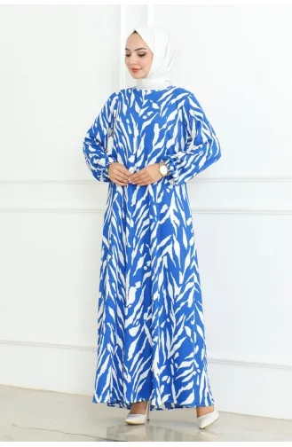 Robe Robe Plissée 0095-02 Bleu 0095-02