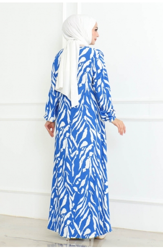 Ein Plissiertes Kleid Kleid 0095-02 Blau 0095-02