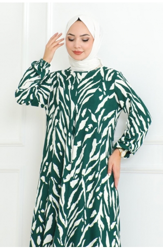 Een Geplooide Jurk Jurk 0095-03 Groen 0095-03