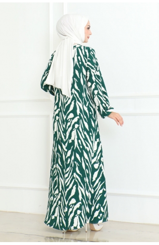 Een Geplooide Jurk Jurk 0095-03 Groen 0095-03