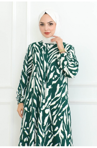Een Geplooide Jurk Jurk 0095-03 Groen 0095-03