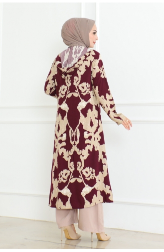 Costume Triple à Motifs 0332-01 Prune 0332-01