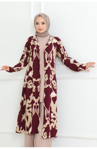 Costume Triple à Motifs 0332-01 Prune 0332-01