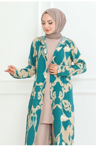 Patterned Triple Suit 0332-03 Petrol 0332-03