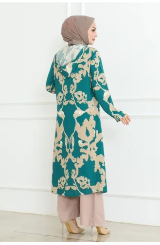 Patterned Triple Suit 0332-03 Petrol 0332-03