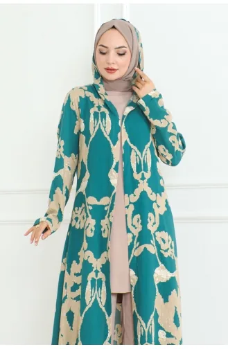 Patterned Triple Suit 0332-03 Petrol 0332-03