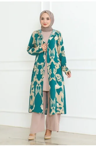 Patterned Triple Suit 0332-03 Petrol 0332-03