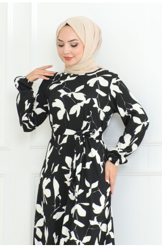 Robe Portefeuille A Ceinture 0096-02 Noir 0096-02