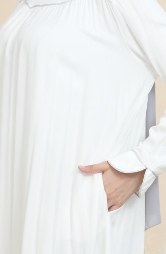 Robe-Kleid Mit Glitzernden Paspeln 25Y1217-02 Ecru 25Y1217-02