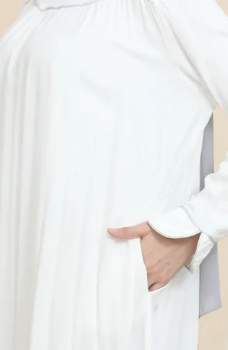 Robe-Kleid Mit Glitzernden Paspeln 25Y1217-02 Ecru 25Y1217-02