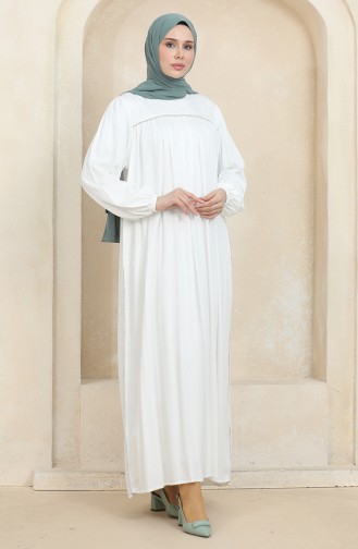 Großes Gestreiftes Stone Robe-Kleid 25Y9056-03 Ecru 25Y9056-03