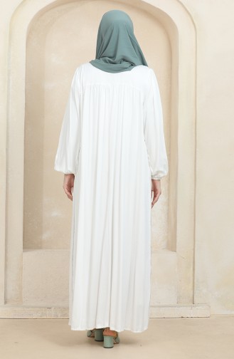 Großes Gestreiftes Stone Robe-Kleid 25Y9056-03 Ecru 25Y9056-03