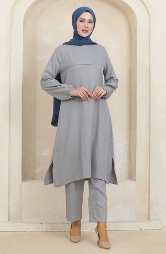 Tunic Trousers Double Suit With Elastic Sleeves 1005-04 Gray 1005-04