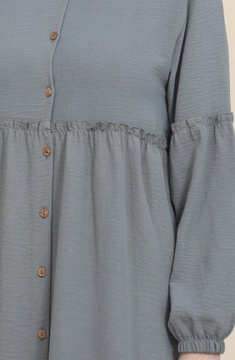 Ensemble Double Pantalon Tunique à Fronces En Tissu Aerobin 1006-01 Gris 1006-01