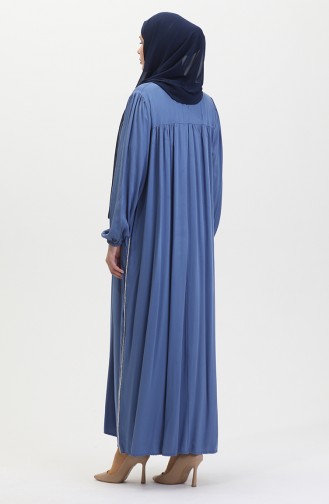 Großes Gestreiftes Robe-Kleid Aus Stein 25Y9056-07 Indigo 25Y9056-07
