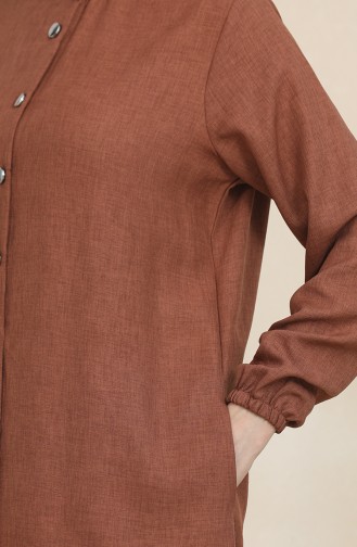Geknöpfte Tunika-Hose Doppelanzug 1002-03 Braun 1002-03