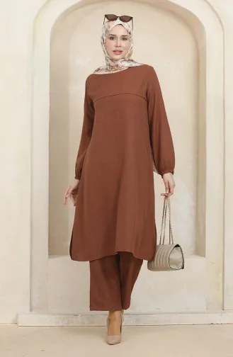 Tuniekbroek Dubbelpak Met Elastische Mouwen 1005-05 Bruin 1005-05