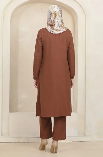 Tuniekbroek Dubbelpak Met Elastische Mouwen 1005-05 Bruin 1005-05