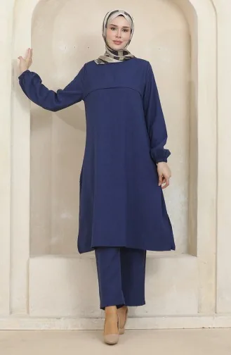 Kolu Lastikli Tunik Pantolon İkili Takım 1005-06 Lacivert