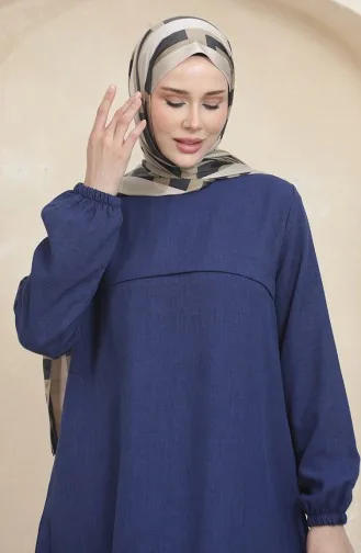 Kolu Lastikli Tunik Pantolon İkili Takım 1005-06 Lacivert