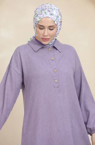Ensemble Deux Pièces Tunique Pantalon Col Chemise 1003-05 Lilas 1003-05