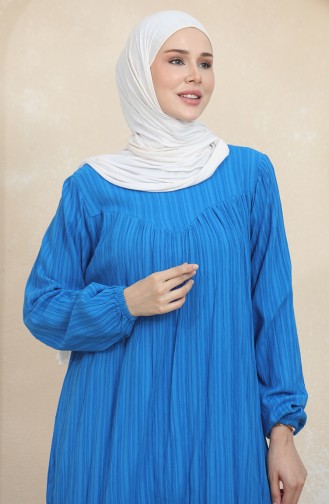 Ensemble Double Pantalon Tunique Détaillée à Rassembler 1001-03 Bleu 1001-03