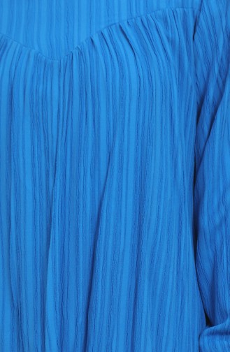 Ensemble Double Pantalon Tunique Détaillée à Rassembler 1001-03 Bleu 1001-03