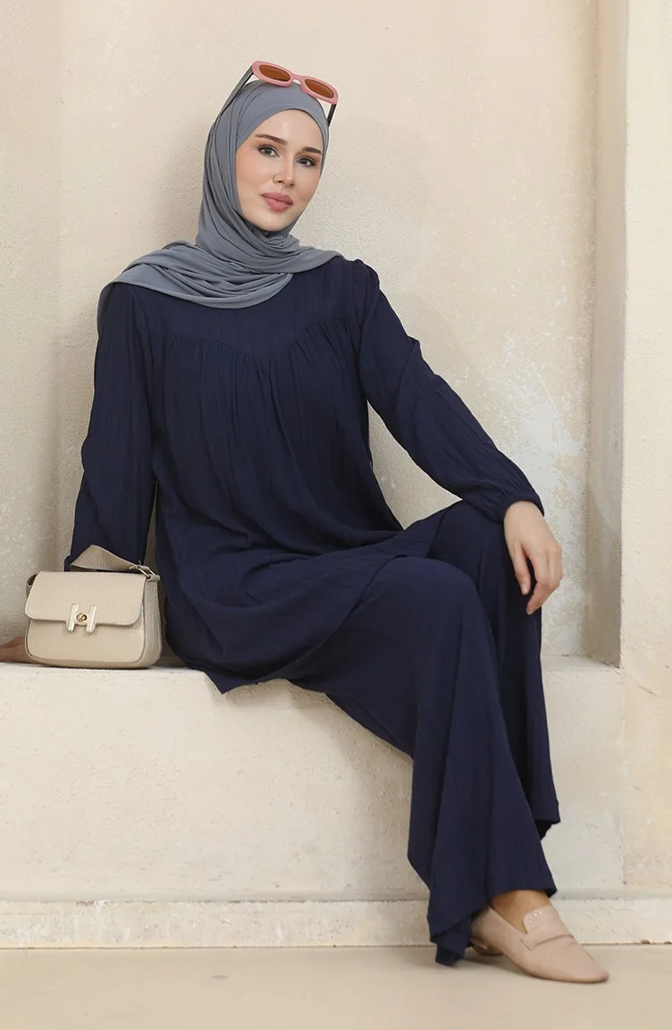 طقم ثنائي تونيك بنطلون 1001-05 كحلي 1001-05