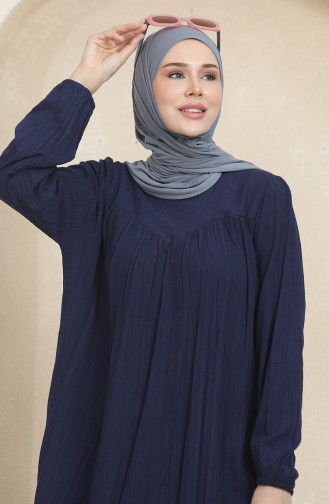 Büzgü Detaylı Tunik Pantolon İkili Takım 1001-05 Lacivert