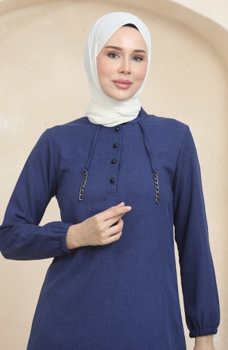 Button Detailed Tunic Trousers Two Piece Set 1004-03 Saxe 1004-03