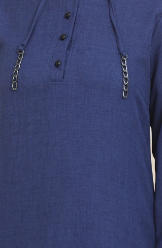 Button Detailed Tunic Trousers Two Piece Set 1004-03 Saxe 1004-03