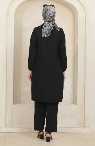 Shirt Collar Tunic Trousers Double Suit 1003-03 Black 1003-03