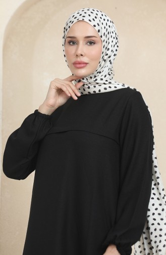 Ensemble Deux Pièces Tunique Pantalon Manches Elastiques 1005-01 Noir 1005-01