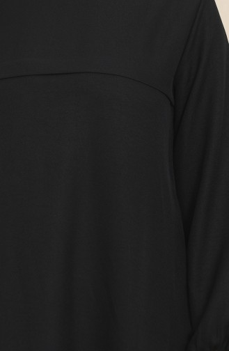 Ensemble Deux Pièces Tunique Pantalon Manches Elastiques 1005-01 Noir 1005-01