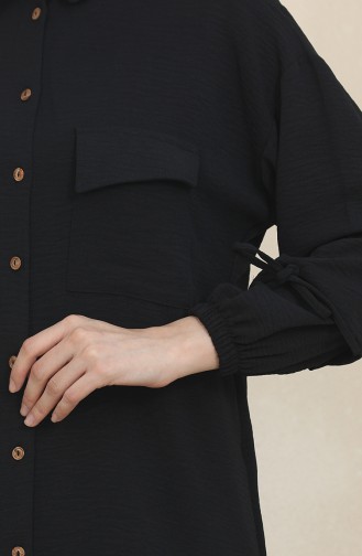 Pocket Buttoned Tunic Trousers Double Suit 1007-01 Black 1007-01