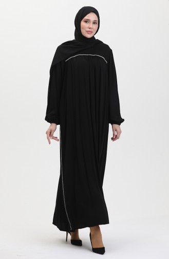 Großes Gestreiftes Stone Robe-Kleid 25Y9056-01 Schwarz 25Y9056-01