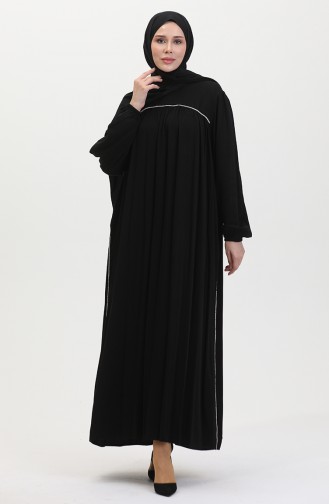 Großes Gestreiftes Stone Robe-Kleid 25Y9056-01 Schwarz 25Y9056-01