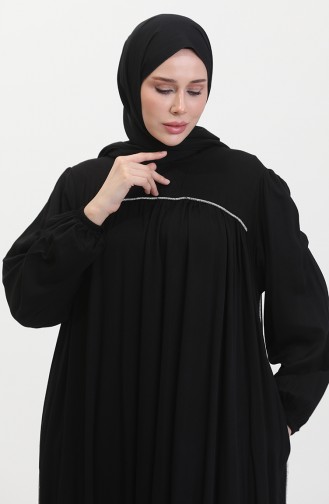 Großes Gestreiftes Stone Robe-Kleid 25Y9056-01 Schwarz 25Y9056-01